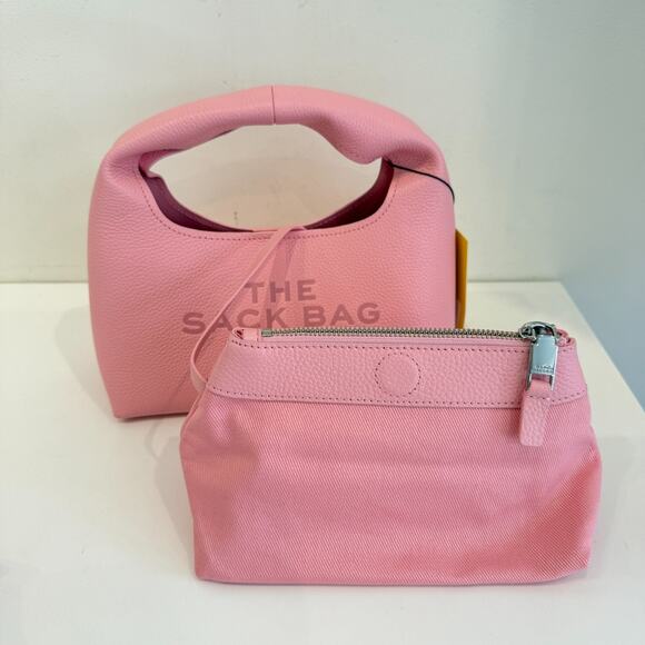 Marc Jacobs Women's Ribbon Pink The Mini Sack Leather Top Handle Bag Authentic - Picture 9 of 16